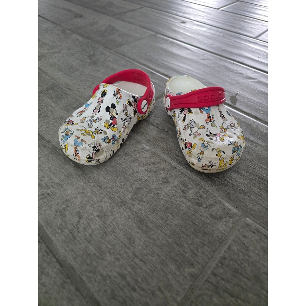 Crocs Kids Disney Mickey & Friends Classic‎ Clogs White Red Multi Print Shoes